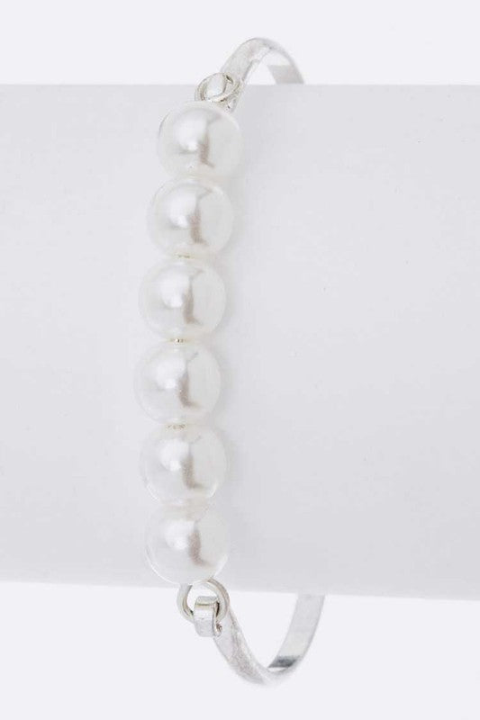 Strand Pearl Hook Bangle